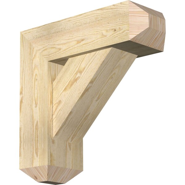 Ekena Millwork Traditional Craftsman Rough Sawn Bracket w/ Offset Brace, Douglas Fir, 8"W x 24"D x 24"H BKT0806X24X24TRA04RDF - main